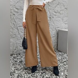 NWOT Elegant Tan Wide-Leg Pants